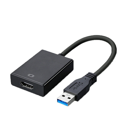 USB HDMI 変換ケーブル 黒色 USB 3.0 to HDMI メス V1.4 1080P フルHD パソコン Mac ノートPC ディスプレー 増設 モニター プロジェクター接続