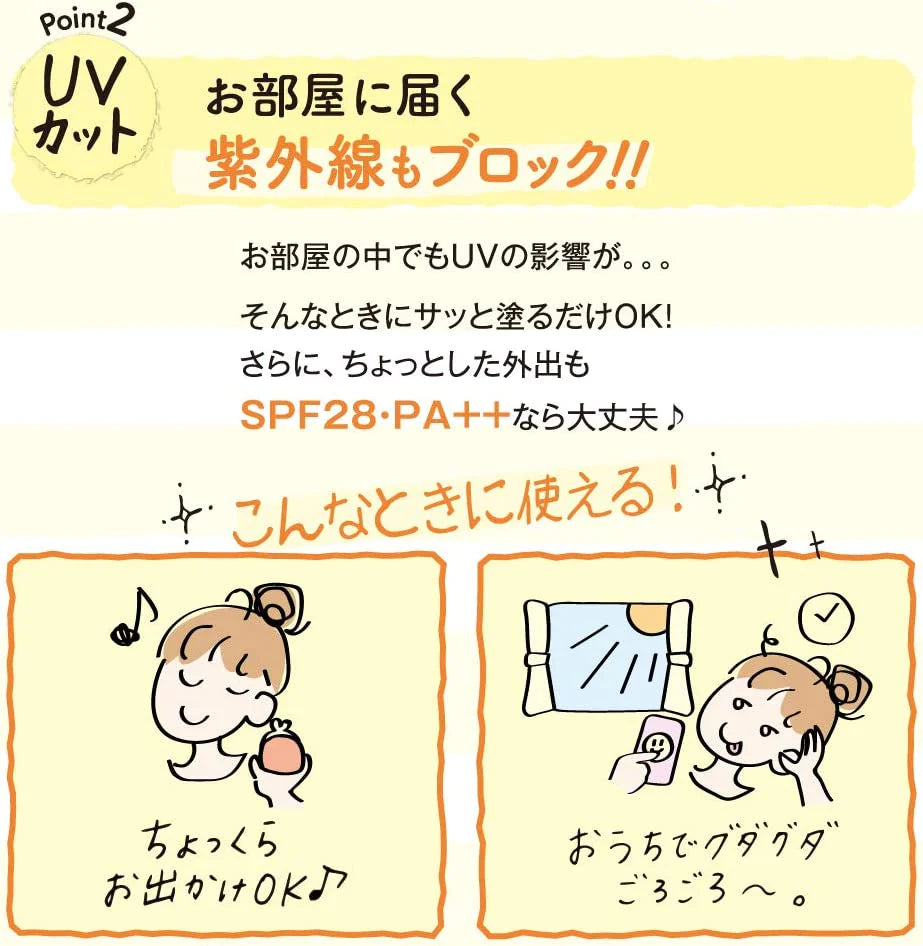 ズボラボ 休日用乳液UV SPF28・PA++ 保湿+UVカット+肌色補正 せっけんでオフ 乳液 休日用 自然な肌色