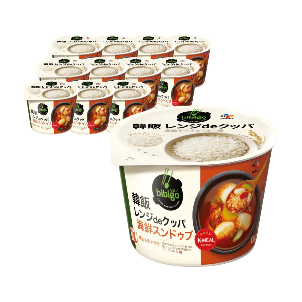 bibigo 韓飯 レンジ de クッパ 海鮮スンドゥブ 12個セット(1ケース)ビビゴ 時短 レンジ調理【公式】【ゲリラセール】