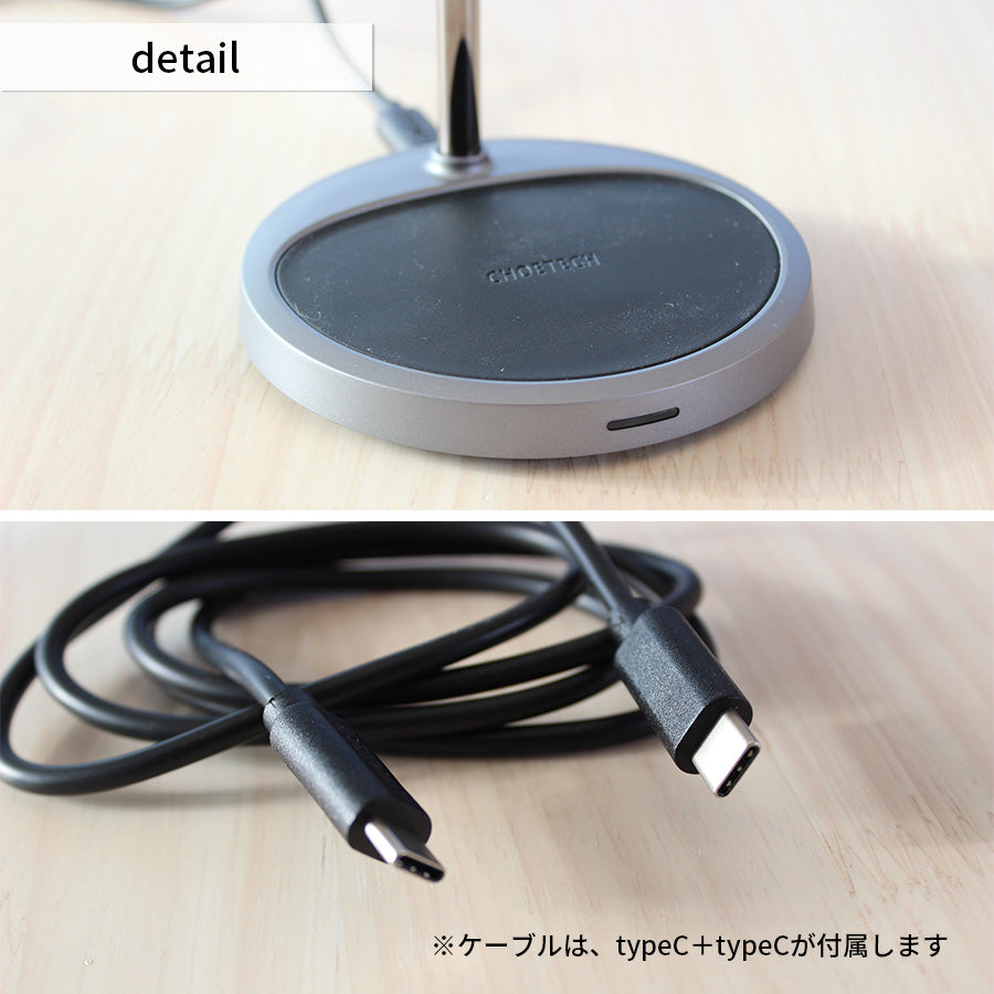 2in1 Mag-Safe対応スマホスタンド&充電器(PDアダプター付き)シルバー