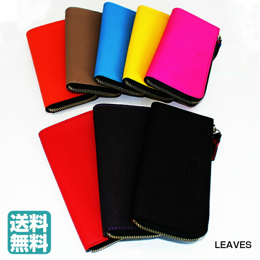 【プレゼントや贈り物に★本革 財布】LEAVES Foglia モバイルウォレット 携帯カバー インテリア雑貨 スマホ スマートフォン カバー 革製 おしゃれ 小物