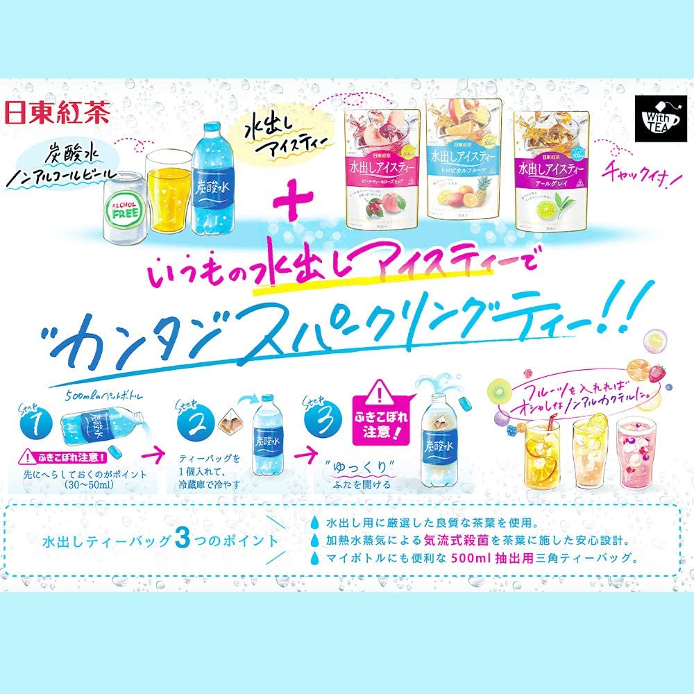 【送料無料】【ネコポス便で発送】日東紅茶 水出しアイスティー トロピカルフルーツ 12袋入×3個