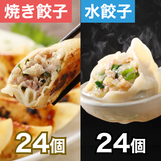 巣鴨餃子盛り合わせ | 水餃子24個・焼餃子24個:計48個(12個入り×4袋)