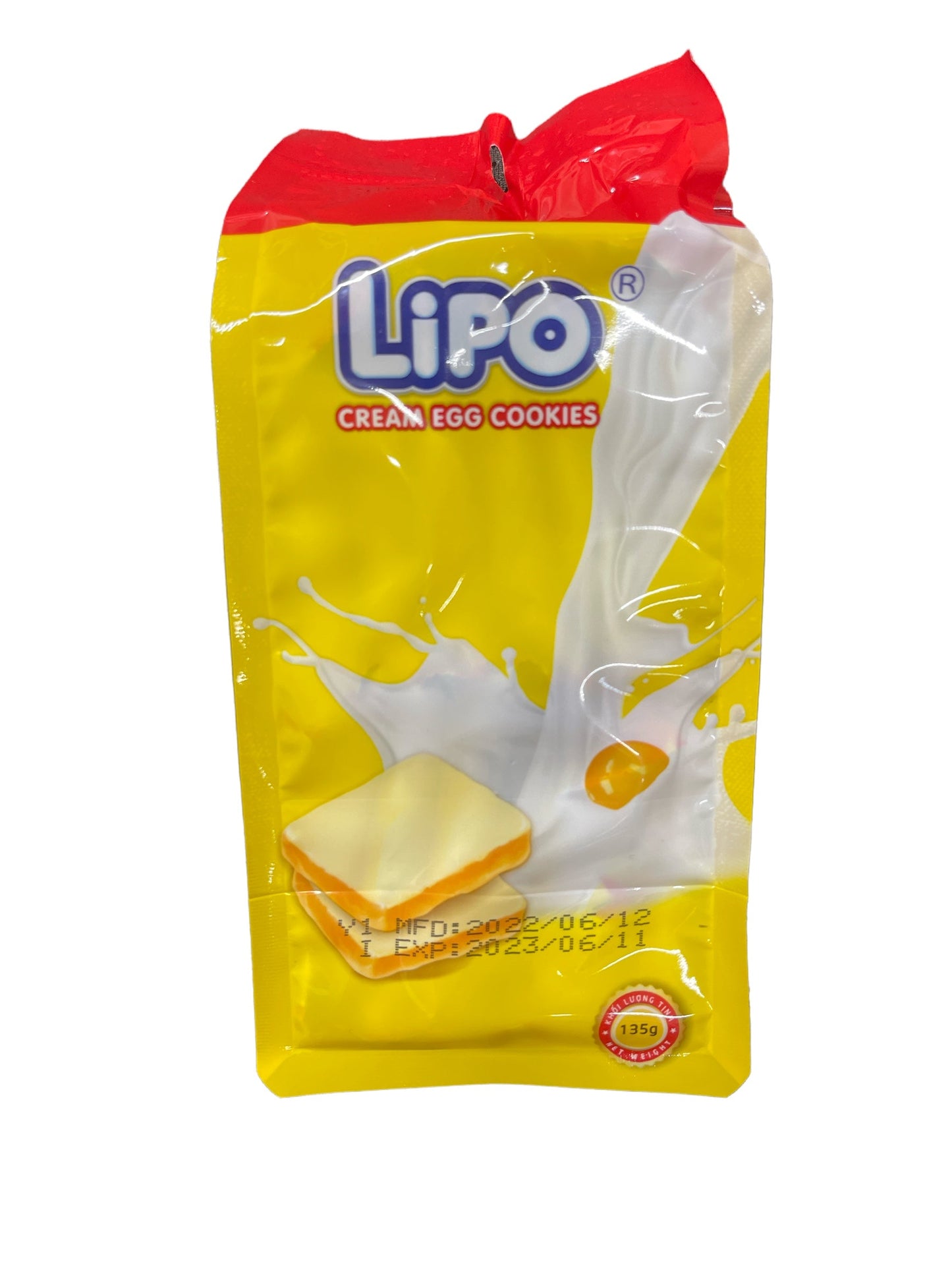 クリームエッグクッキー(ミルク風味)130g 2袋・LIPO CREAM EGG COOKIES WITH MILK FLAVOR 130g 2goi