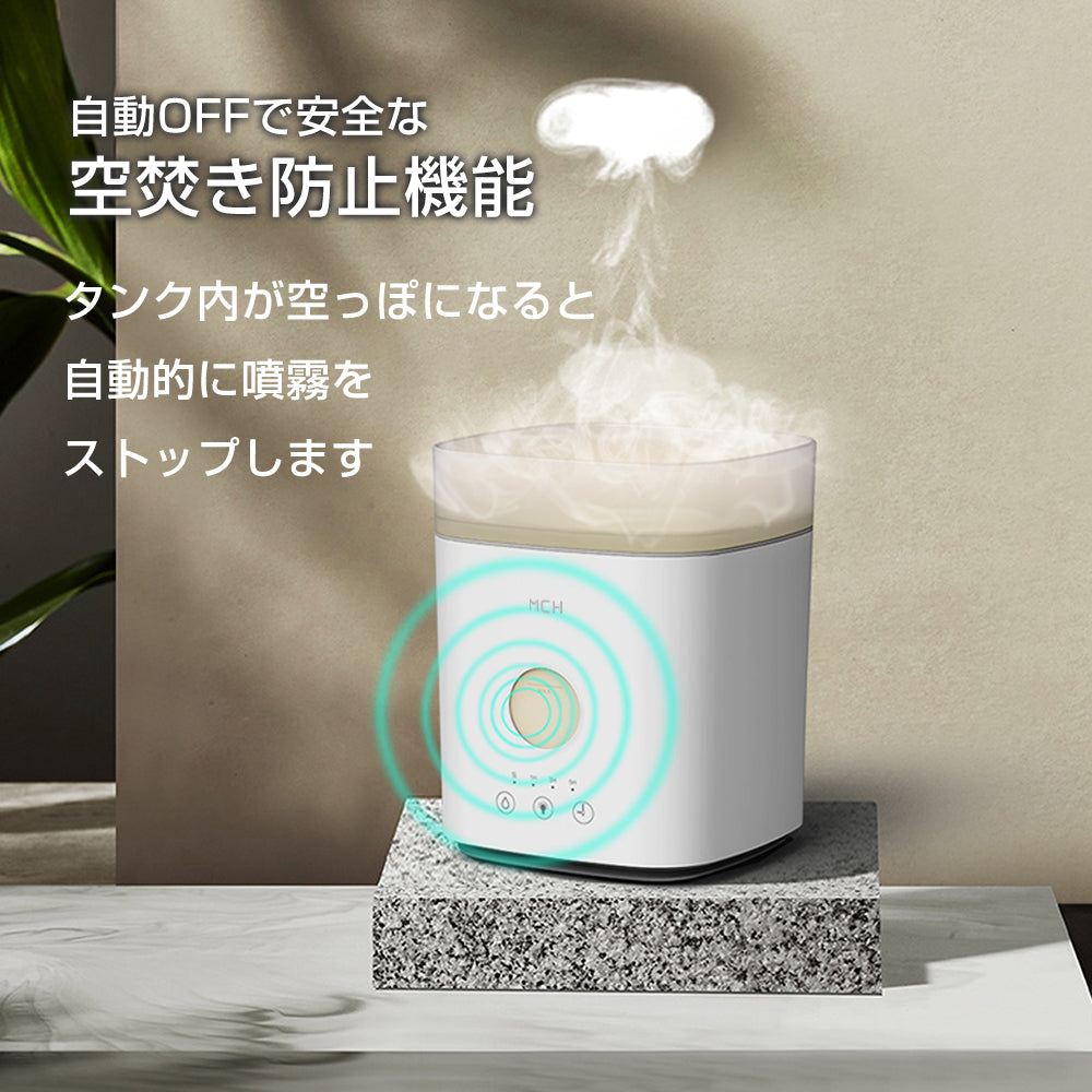 超音波加湿器 wacca(輪っか) 超音波式 加湿器 ホワイト ナイトライト付き アロマディフューザー