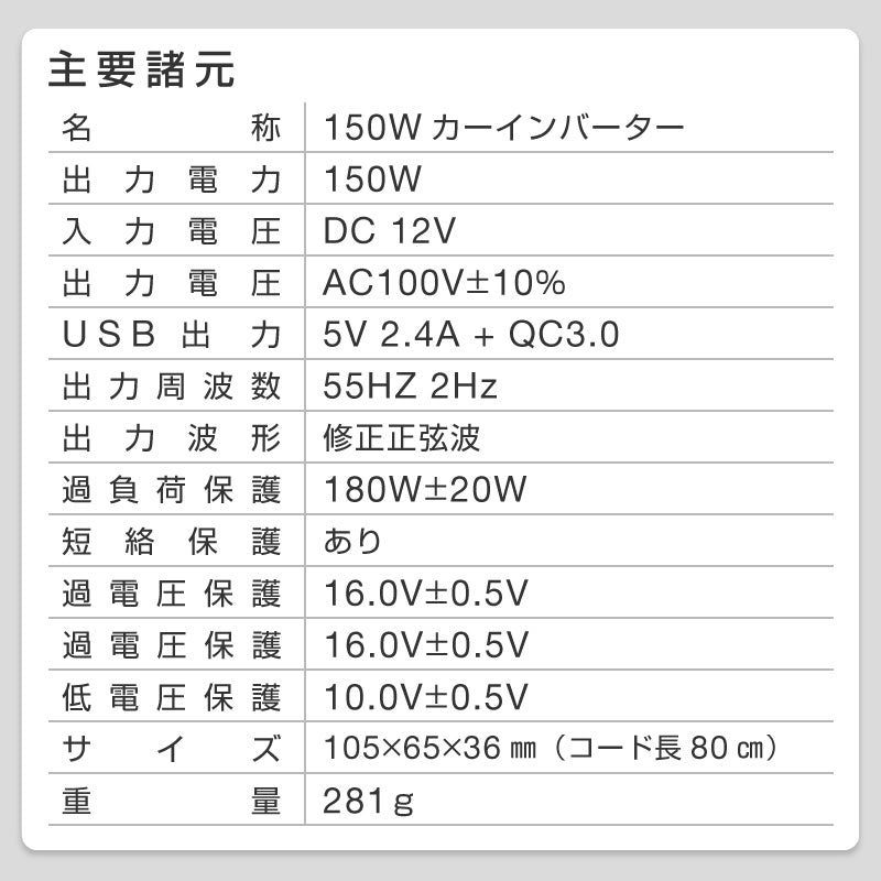 【ブラック】インバーター