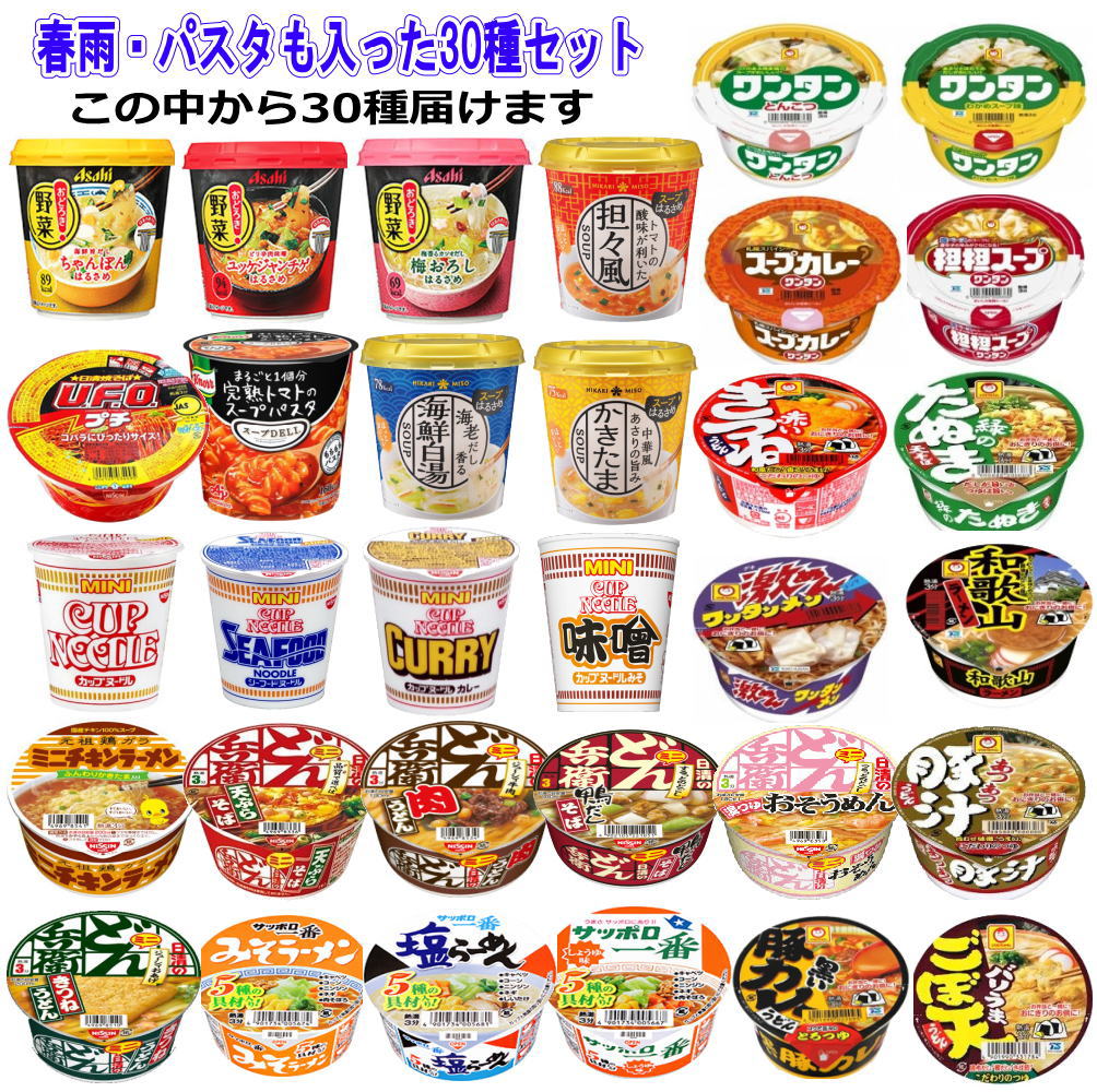 30食 マルちゃん 日清 サッポロ一番 おどろき野菜 も入ったマンスリーセット