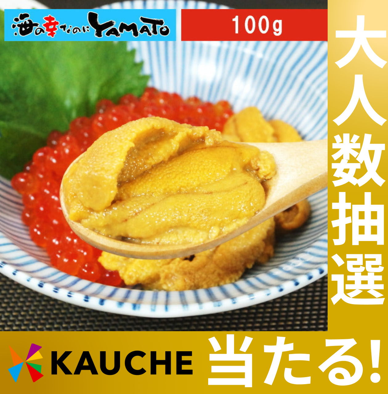 天然生ウニ100g ミョウバン不使用完全無添加 2014年グルメ大賞受賞 うに 雲丹 海鮮丼 寿司【抽選で当たる】