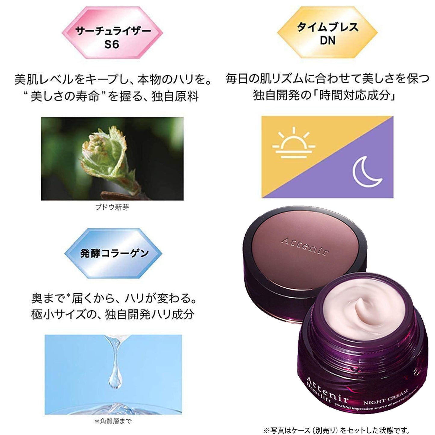 (2個)Attenir アテニア ドレスリフト ナイトクリーム レフィル 35g×2個 Dress lift NIGHT CREAM 夜用クリーム