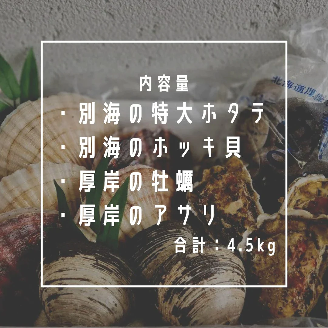 【全国送料無料】 北海道漁師直送!~活貝セット~ BBQ / 魚介 / 海産物 / 海鮮 / ホタテ / 牡蠣 / アサリ / ホッキ / ご褒美【特産品・ご当地特集】