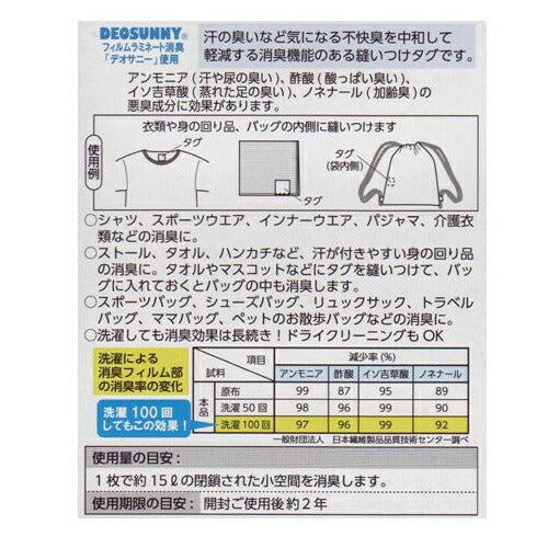 【メール便 送料無料】クロバー 衣類とバッグの消臭タグ・ネイビー 5枚入 68-508