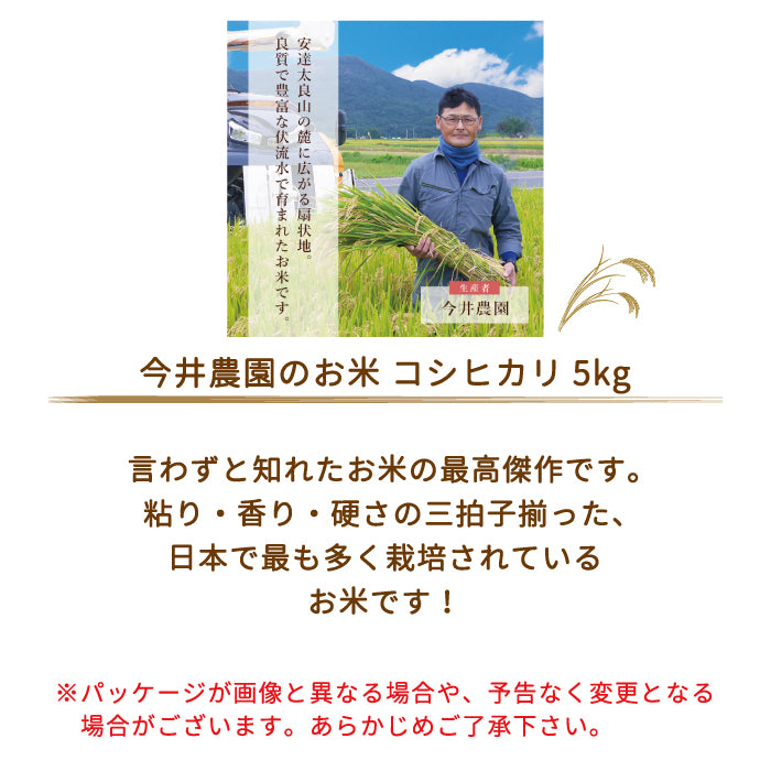 【3人シェア買いでお得】【令和4年産】【今井のつきたて米】 コシヒカリ5kg *