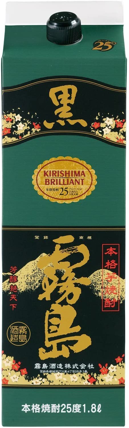 霧島酒造 本格芋焼酎 黒霧島 25度 1800ml 6本入