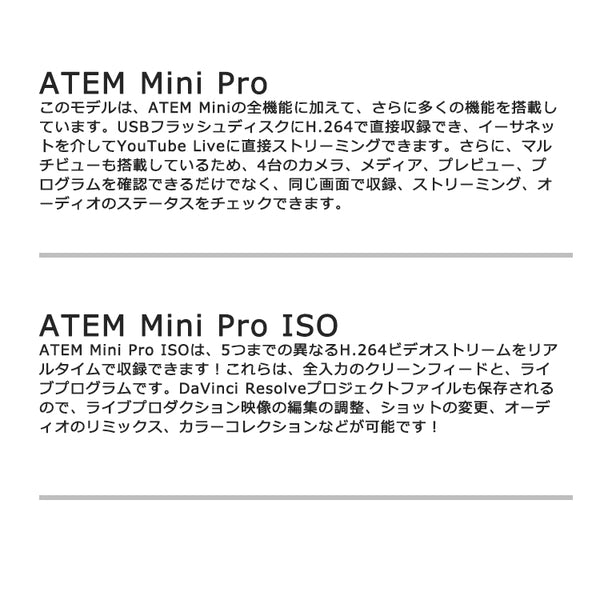 Blackmagic Design ATEM Mini ライブプロダクション