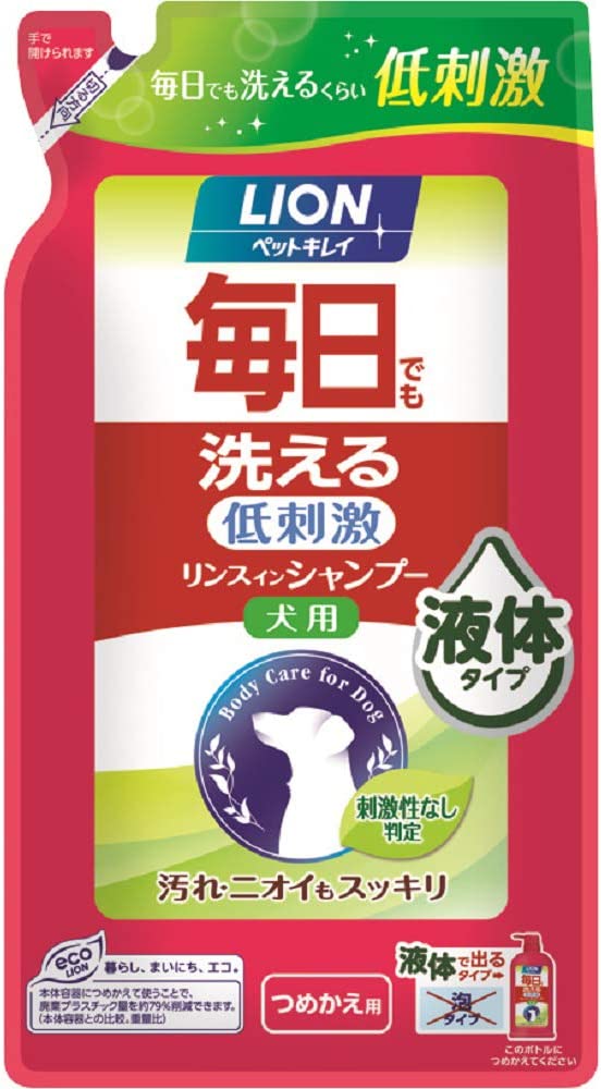 ライオン (LION) ペットキレイ 毎日でも洗える リンスインシャンプー 犬用 つめかえ用 愛犬用 詰替え400ml