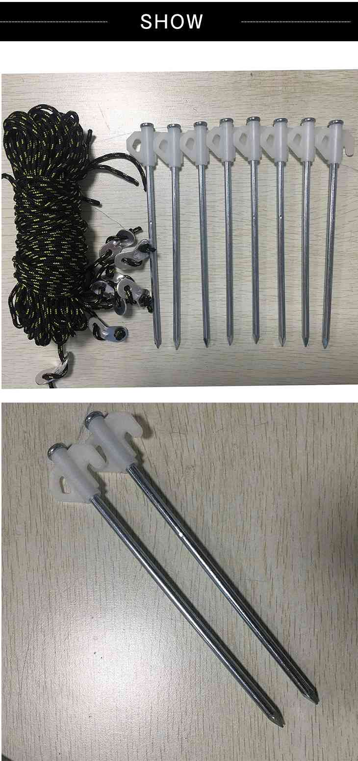 ワンポールテント用ペグ ガイドロープ アウトドア 備品 ペグ ロープ 設営 テント 8本 簡単 袋付き キャンプ用品 アウトドア用品 高品質 多用途