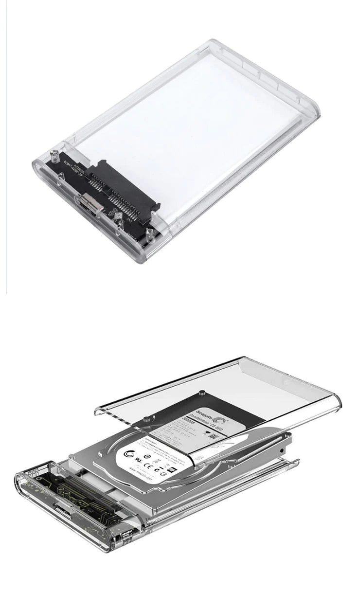 透明 HDD/SSDケース 工具不要 ドライブ 視える化 外付けケース ハードディスクドライブ クリアケース