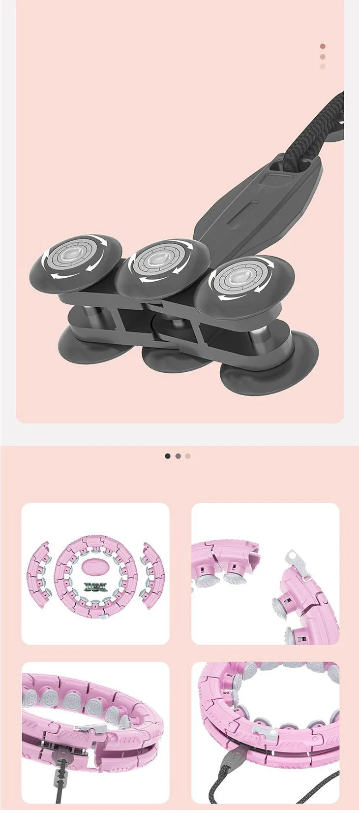 【ホワイト】スマートフラフープ 落ちない フラフープ 組み立て マッサージ ダイエット ウエストシェイプ フィットネス サイズ調整 痩身 エクササイズ スポーツ