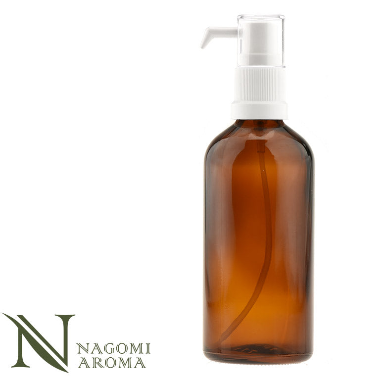 遮光ビン 100ml(アンバー) &ポンプセット 【 遮光瓶 ガラス瓶 薬瓶 調合 保存 アロマオイル エッセンシャルオイル 精油 キャリアオイル フレグランスオイル 香水 手作り コスメ ハンドメイド ポンプ 茶色 】