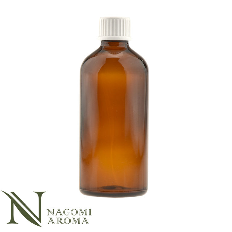 遮光ビン 100ml(アンバー) 白キャップ&ヴァーティカルドロッパー 【 遮光瓶 ガラス瓶 薬瓶 調合 保存 アロマオイル エッセンシャルオイル 精油 キャリアオイル フレグランスオイル 香水 手作り コスメ ハンドメイド 蓋付 茶色 】