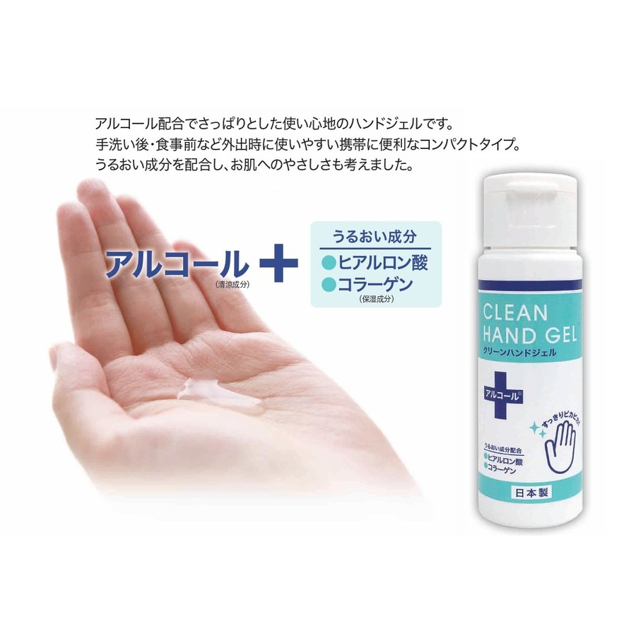 クリーンハンドジェル 塩化ベンザルコニウム配合 アルコール+うるおい成分