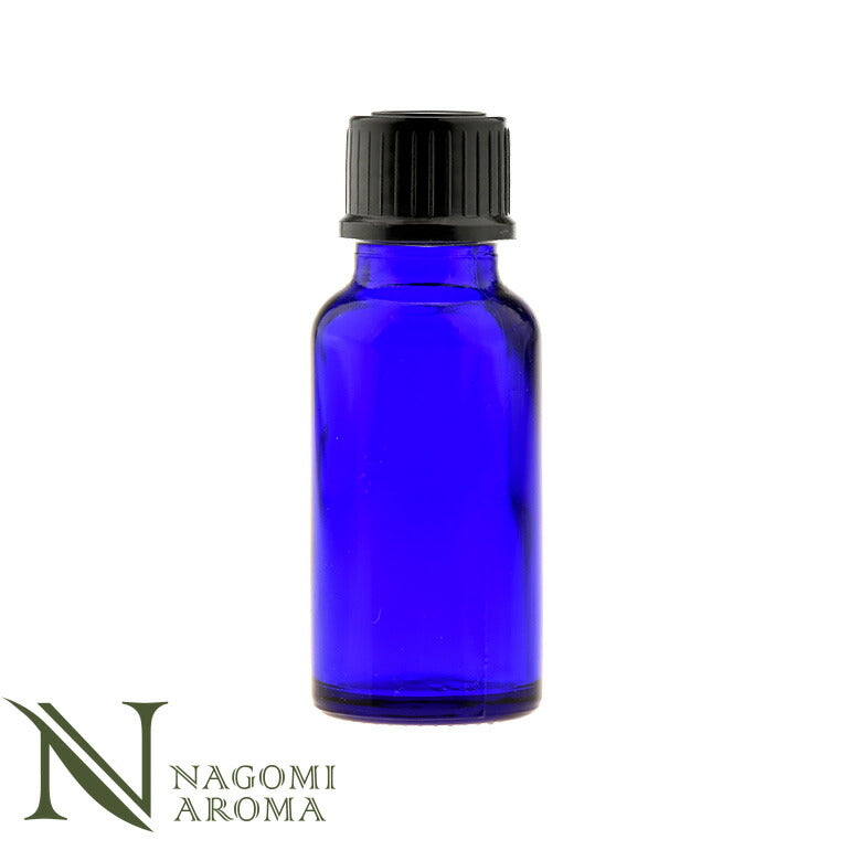 遮光ビン 20ml(ブルー) 黒キャップ&ヴァーティカルドロッパー 【 遮光瓶 ガラス瓶 薬瓶 保存 アロマオイル エッセンシャルオイル 精油 キャリアオイル フレグランスオイル 香水 手作り コスメ ハンドメイド 蓋付 コバルト 】