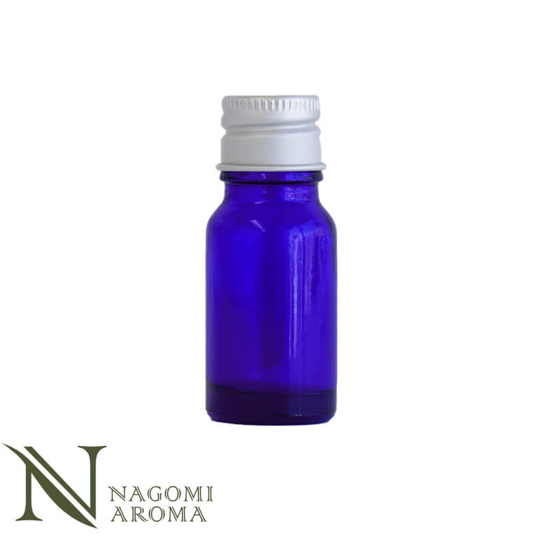 遮光ビン 10ml(ブルー) シルバーキャップ ヴァーティカルドロッパー 【 遮光瓶 ガラス瓶 薬瓶 調合 保存 アロマオイル エッセンシャルオイル 精油 キャリアオイル 香水 手作り コスメ ハンドメイド 蓋付 コバルト 】