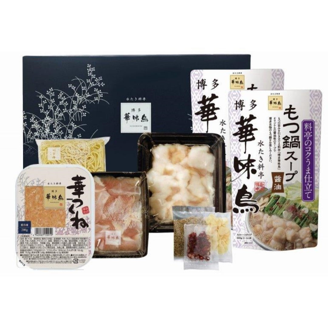 博多華味鳥もつ鍋セット 博多華味鳥 監修 水たき料亭 華味鳥 九州産 銘柄鶏 もつ鍋 スタミナ もつ ハラミ つくね ちゃんぽん にんにく ?油ベース 冷凍 ギフト 惣菜 グルメ お取り寄せ 人気 おすすめ ランキング ※代引不可
