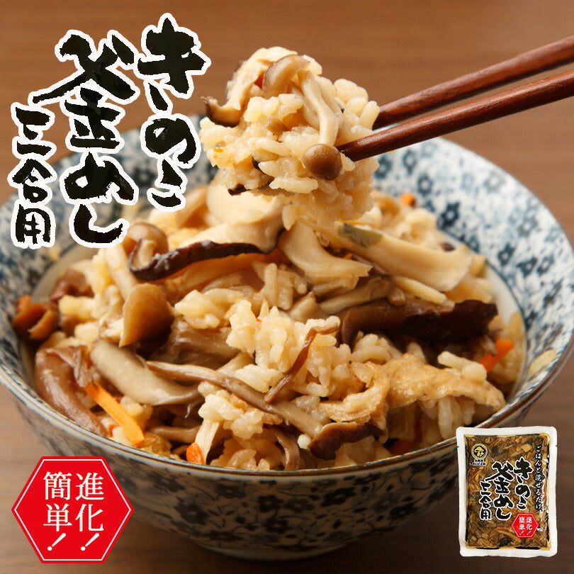 北海道きのこ王国 釜めしの素 三合用×2個セット 送料無料 メール便 プレゼント ギフト お土産