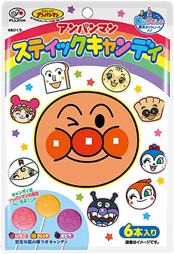 【たっぷり4袋】不二家 アンパンマンスティックキャンディ 6本 ※