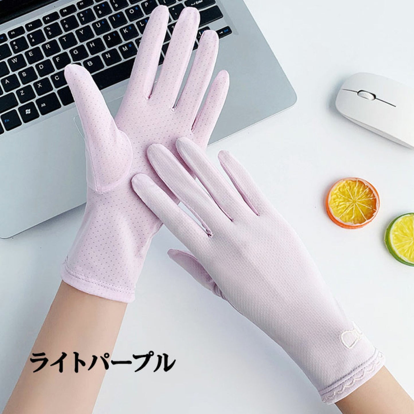 ライトパープル レディース手袋 日焼け止め手袋 UV レディース グローブ 冷感 UV手袋 リボン UPF50+ 手袋 婦人用 グローブ ケア 接触冷感 カット 薄手 タッチパネル対応 通気性 紫外線対策 日焼け止め運転 母の日ギフト