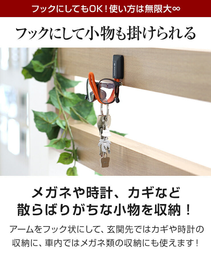 (レッド)くねくねスマホホルダー スマホスタンド エアコン 吹き出し口 後部座席(3R-FLH03)