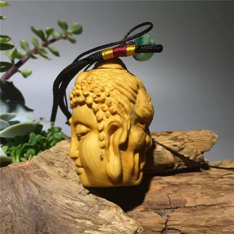 仏魔の一念 仏魔如来 柘植木 細密黄楊木彫 仏魔 仏魔の一念 柘植 黄楊 仏 提物/根付 ストラップ ペンダント お守り 悪魔 一念 木彫り 彫刻