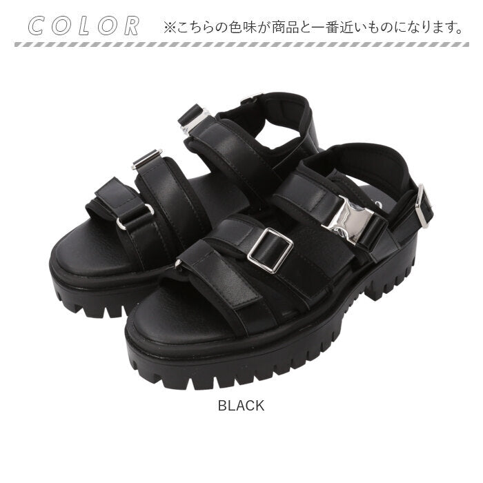 【BLACK・L(27.0-27.5cm)】 グラベラ サンダル glabella 通販 GLBT-262 スポーツサンダル 厚底サンダル メンズ ストラップサンダル オフィスサンダル コンフォートサンダル PLATFORM SOLE SANDALS
