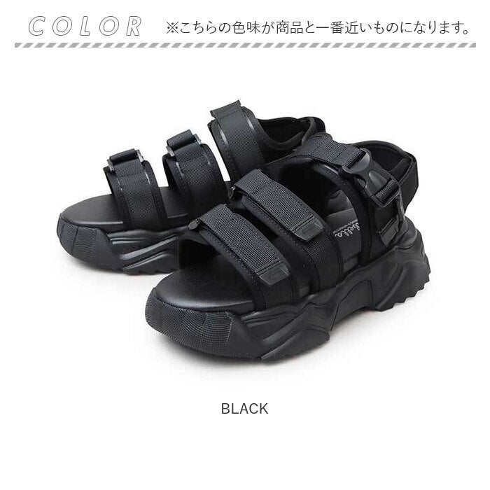 【BLACK・L(27.0-27.5cm)】 グラベラ サンダル glabella 通販 GLBT-265 スポーツサンダル 厚底サンダル メンズ ストラップサンダル オフィスサンダル コンフォートサンダル CHUNKY SOLE STRAP SANDALS
