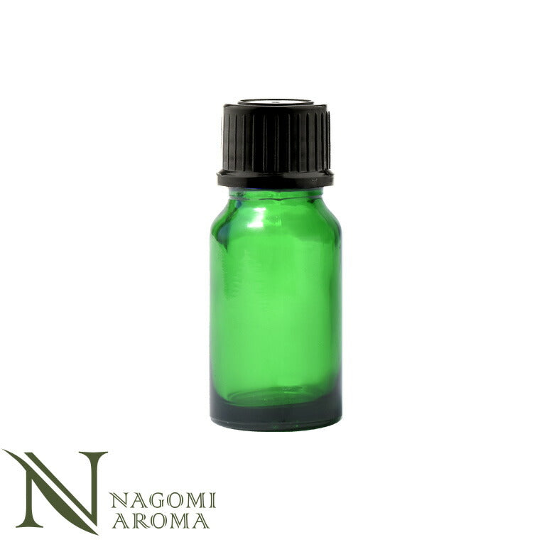 遮光ビン10ml(グリーン)黒キャップ&ヴァーティカルドロッパー 【 遮光瓶 ガラス瓶 薬瓶 保存 アロマオイル エッセンシャルオイル精油 キャリアオイル フレグランスオイル 香水 手作り コスメ ハンドメイド 蓋付 茶色 】