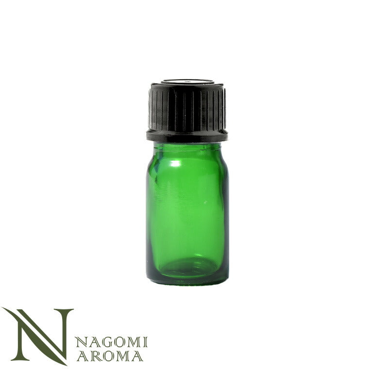 遮光ビン5ml(グリーン)黒キャップ&ヴァーティカルドロッパー 【 遮光瓶 ガラス瓶 薬瓶 保存 アロマオイル エッセンシャルオイル精油 キャリアオイル フレグランスオイル 香水 手作り コスメ ハンドメイド 蓋付 茶色 】