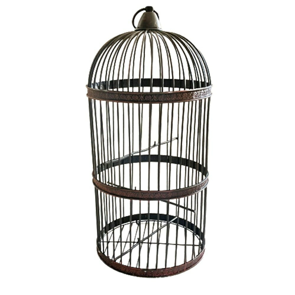 【人気商品】ペット用品 鳥籠 アイアン バード ケージ 53cm リング取っ手付き 鳥かご 篭 ブラック ディスプレイ 開閉 鉄 ヴィンテージ風 インテリア バードゲージ 結婚式 ウェディング ブライダル ガーデン ウェルカムスペース メジロ