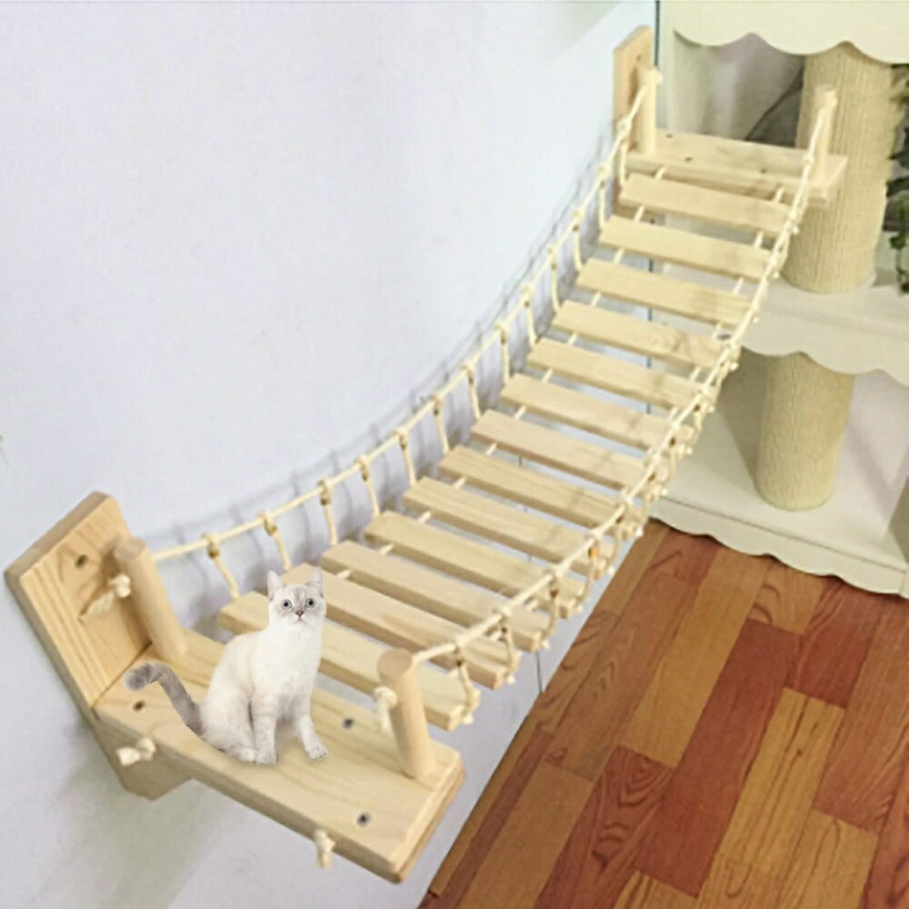 ペット 用 猫 はしご 壁付け 吊り橋 キャットウォーク キャット