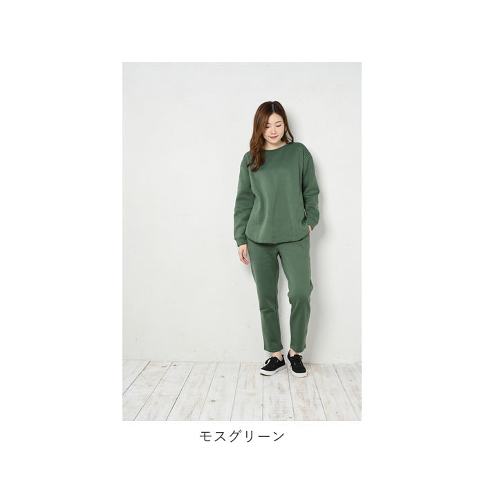 【ブラック・M-L】 ルームウェア レディース 長袖 薄手 通販 セットアップ パンツ 裏起毛 上下セット パジャマ 部屋着 スウェット 上下 トップス ボトムス セット ロングパンツ 長ズボン 可愛い おしゃれ