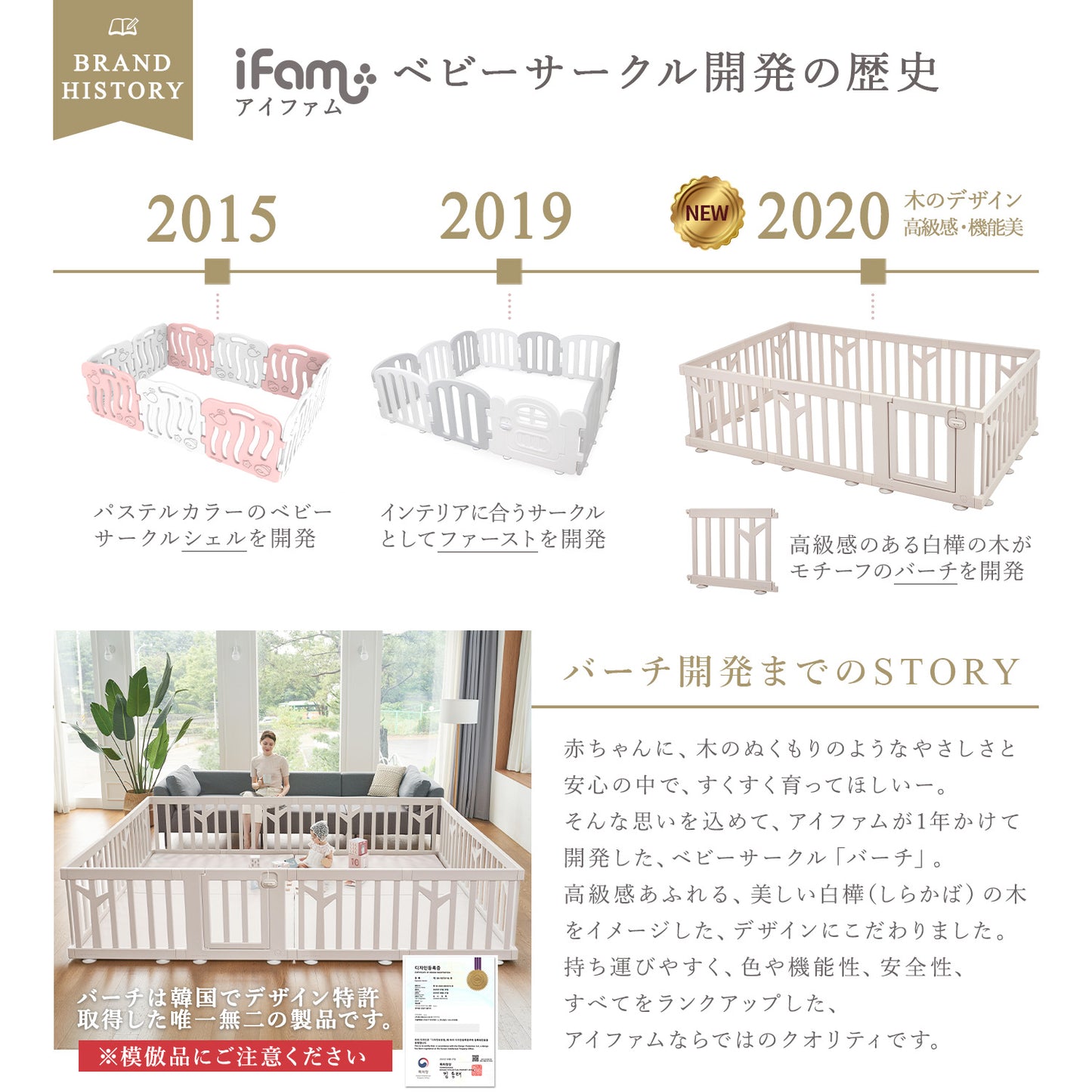 【ホワイト】ベビーサークル ドア付き8枚セット 140cm×140cm