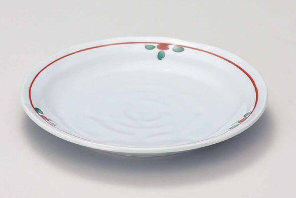青磁赤絵花紋4.0皿 直径14cm 和食器 和柄 丸皿 美濃焼 和皿 日本製 陶器のふる里 stockヤ