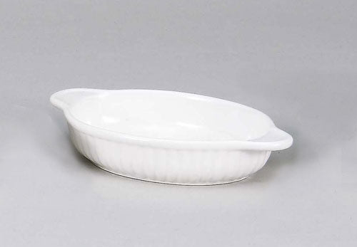 乳白小判グラタン(小) 幅19cm 萬古焼 陶器のふる里 trysス