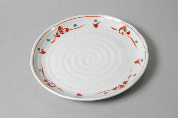 赤絵唐草紋7.0皿 直径 21.2cm 和食器 美濃焼 和柄 国産 陶器のふる里 stockヤ