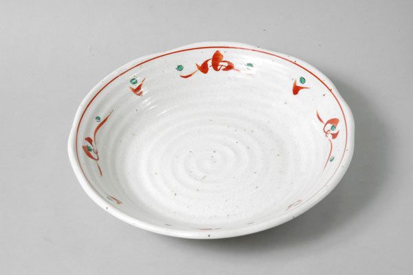 赤絵唐草紋8.0深皿 直径23.5cm 和食器 大皿 美濃焼 和柄 国産 陶器のふる里 stockヤ