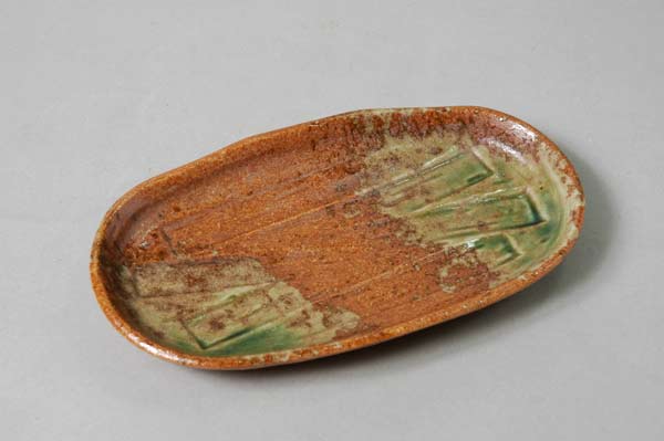 削ぎ型 伊賀おかず皿 幅18.2cm 和食器 美濃焼 中皿 楕円皿 日本製 国産 陶器のふる里 stockヤ