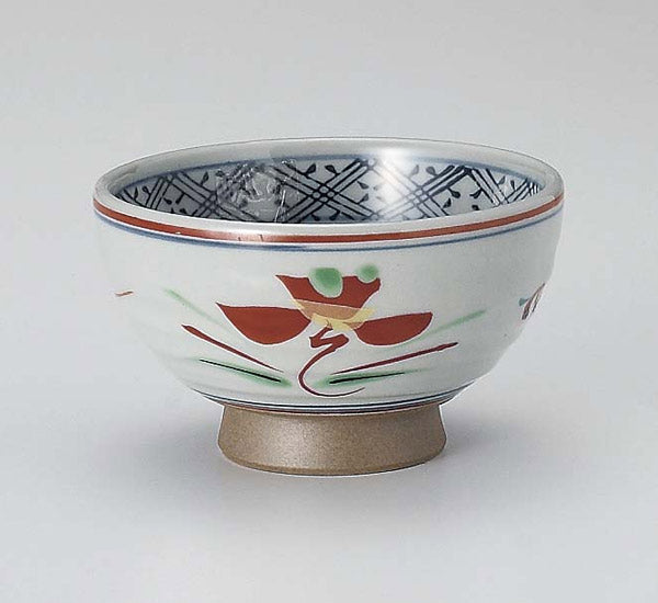 赤絵花 煎茶 玉湯呑 美濃焼 和食器 日本製 陶器のふる里 trysホ