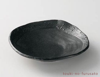 石目黒めん皿 直径28cm 美濃焼 磁器 盛皿 めん皿 陶器のふる里 trys