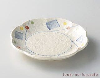 パステル花型8.5盛皿 直径26.5cm 美濃焼 磁器 盛皿 めん皿 パスタ皿 陶器のふる里 trysミ