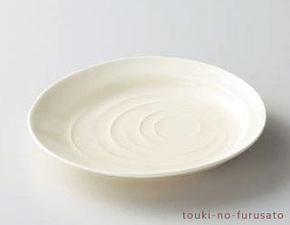 定窯波紋9寸皿 楕円:幅27.5cm 美濃焼 磁器 盛皿 麺皿 和風パスタ皿 盛り皿 オードブル皿 日本製 陶器のふる里 trysト